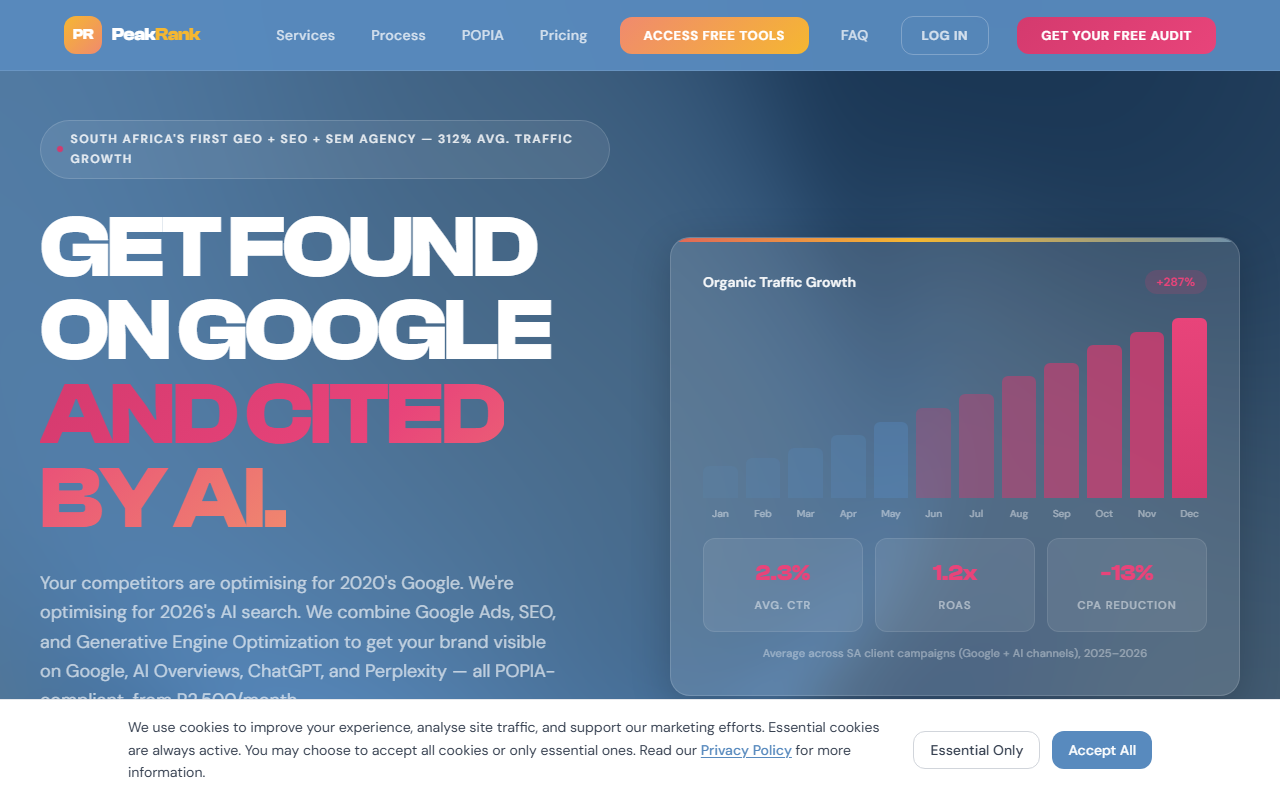 PeakRank Digital — homepage