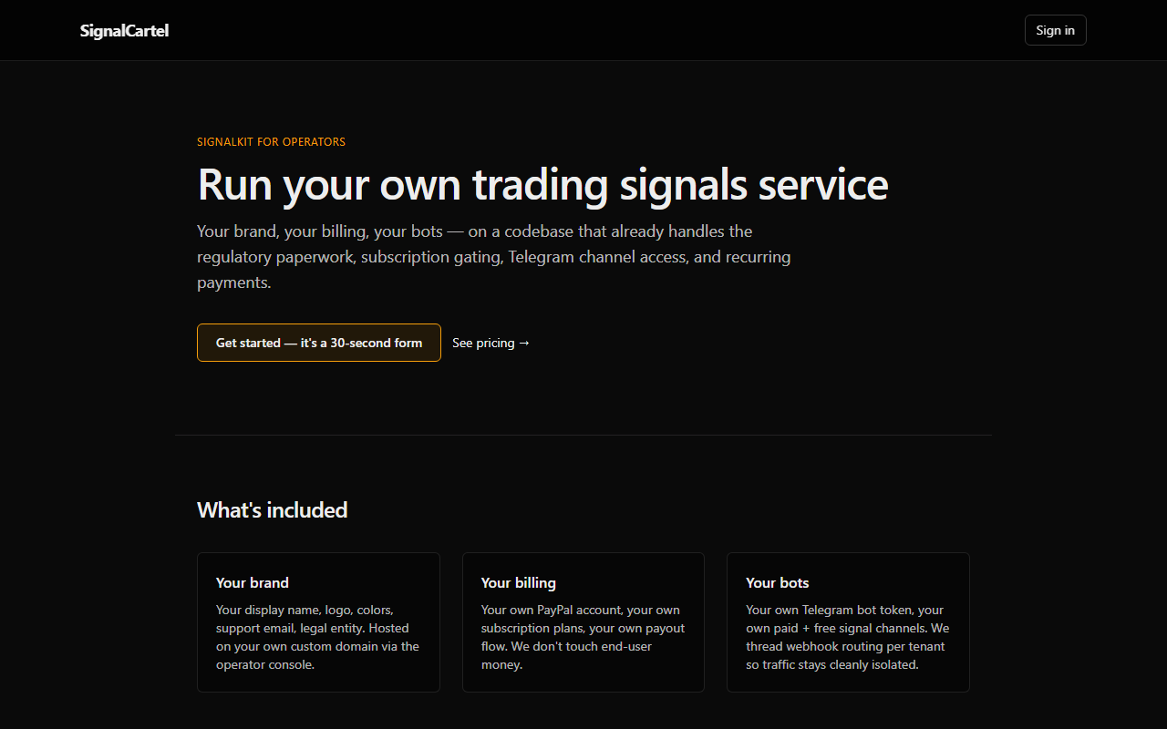 SignalCartel — homepage